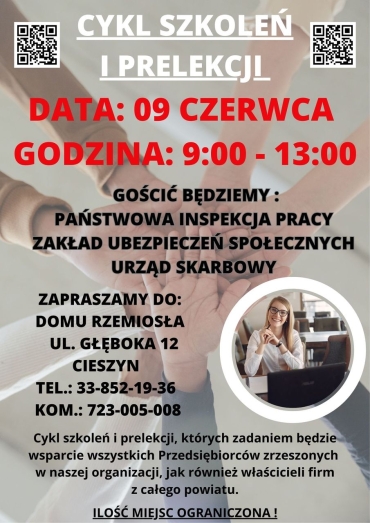 Cyklu szkoleń i prelekcjii w Domu Rzemiosła Cieszyn